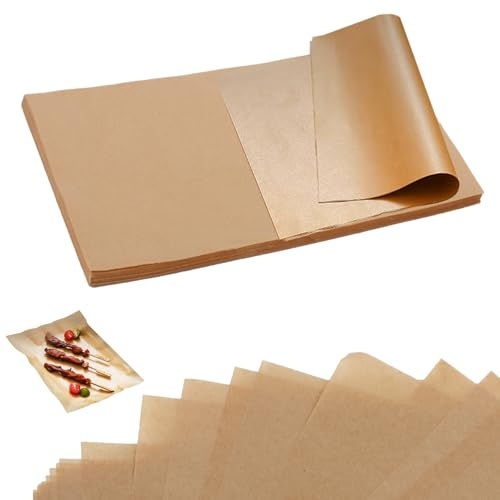 120 PzCarta Fornos, 20 x 30 cm Carta da Forno Antiaderente, Carta da Forno Non Sbiancate Resistenti al Calore per Cuocere Grigliare Cucinare Pizza Torte Barbecue