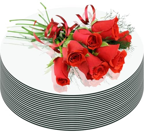 LUDEOU 19 Pack Round Mirrors for Table Centerpieces, Acrylic Circle Mirror Wall Mirror Candle Trays Plates for Wedding Birthday Christmas Valentine Party Table Room Wall Decor (8inch/20cm)