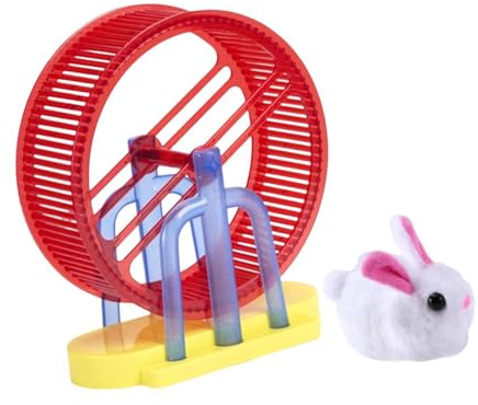 TTETTZ Giocattolo Elettronico per Animali Domestici con Ruota per Bambini, Gioco da Tavolo con Accessori Carini per Compleanni, Ruota per Esercizi per Animal, Coniglio Simulato