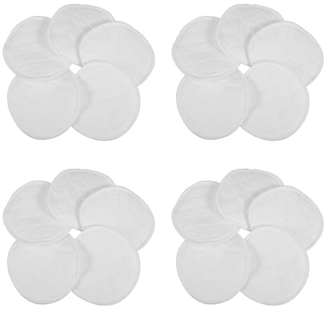 TOYANDONA 20pcs Reusable Nursing Pads for Women 9-Layer White Cotton Breastfeeding Pads Washable Leakproof Breast for Postpartum Care and Maternity Feeding