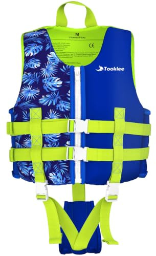 Tooklee Swim Vest for Kids 2-9 Years 33-88 LB Boys Girls - Blue/Pink