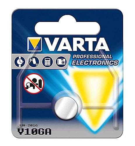 Varta V10 Ga, Lr54, Lr1130, Ka54, 4274101401, Batteria A Bottone, Specialistica, Alcalina, 1,5 Volts, Diametro 11,6 Mm, Altezza 3,05 Mm, Confezione 1 Pila, argento