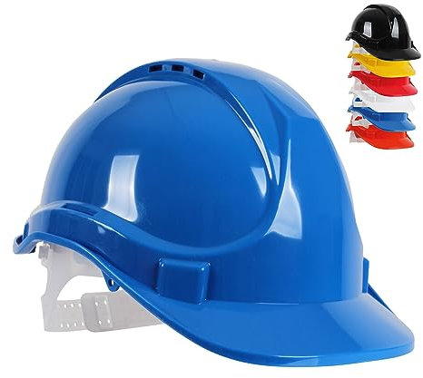 Blackrock Blue Hard Hat, casque de sécurité, pour la construction, hommes femmes unisexe, chapeaux de travail, constructeur, sangle de tête réglable, protection HDPE, UK/EU 2016/425 EN937:2012+A1:2012