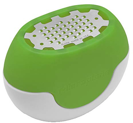 Microplane Grattugia Zester Flexi Zesti Fine Verde Acciaio Inossidabile e Silicone per Limoni, Arance e Altri agrumi