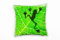 Paul Sinus Art Tiere, grün, schwarz, Frosch auf einem Blatt von unten Deko Kissen 40x40cm für Couch Sofa Lounge Zierkissen - Dekoration zum Wohlfühlen
