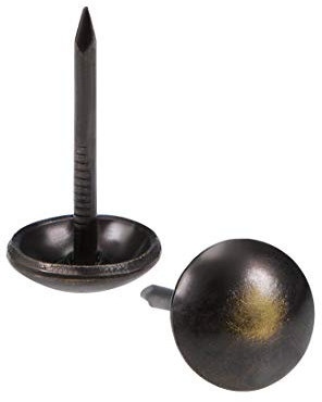 sourcing map Upholstery Nails Tacks 9.5mm Head Dia 17mm Length Antique Round Thumb Push Pins for Furniture Sofa Headboards, 100 Pcs