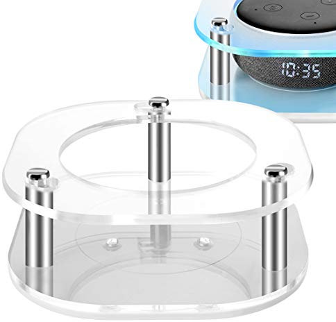 Geekria Schutzhülle für Echo Dot (3. Generation) mit Uhr, Decke, Wandhalterung, Lautsprecherständer, stabil, für 2019 Amazon All-New Echo Dot (3rdGen) Smart Speaker (abgerundetes Quadrat)