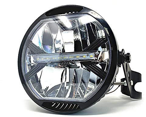 Alchemy Parts Moto LED Faro 7 con Staffe Per Project Cafe per Moto O Streetfighter - Omologato