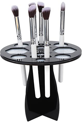 Support de Séchage pour Pinceaux de Maquillage, 14 Trous Porte-pinceaux de Maquillage Multifonctionnel Support de Sèche-pinceaux de Maquillage Support de Pinceaux en Acrylique Support de(le noir)