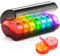 Tablettenbox 7 Tage Morgens Abends, Pillendose 7 Tage 2 Fächer Tabletten Box 7tage Große Fächer Mit 14 Extra Großen Fächern Für Woche Tragbare Reise Tabletten Organizer Für Vitamin (Schwarz)
