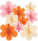 SUNBEAUTY 9 Pcs Paper Decorations Paper Flowers Fans Decorations Hanging Flowers Backdrop Orange Pink Party Decor Hanging for Birthdays Weddings Baby Shower Spring Tea Party Table Decoration