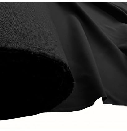 EU Fabrics Brushed Cotton Suede Fabric | Moleskin Flannel Upholstery Material for Chairs | Breathable 100% Cotton Woven Fabric for Dressmaking and Trouser by The Metre UK (Black, 1 Metre x150cm)