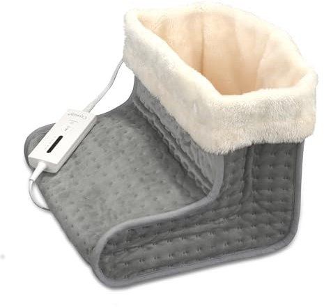 Crystals Electric Foot Warmer with 5 Adjustable Temperature Levels & Auto Off Option – Breathable Soft Cosy Fabric | Heated Foot Warmers for Men & Women | Heated Feet Warmers for Cold Feet Relief