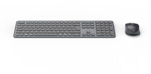 Hama Set di mouse per tastiera, wireless (Multi-Device 2,4 GHz tramite ricevitore USB + 2 x Bluetooth per PC, laptop, tablet, portata 10 m, layout tedesco QWERTZ, nessun rumore di clic, funzionamento