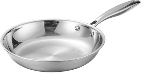 Sucritude Padella Induzione Acciaio Inox Antiaderente, Padella In Acciaio Inox Professionale, Adatta A Induzione, Adatta Al Forno