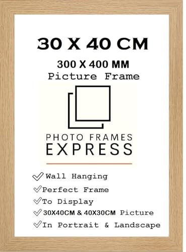 30x40cm Modern OAK Wooden effect Picture Photo Frame Ideal for Prints and Posters Hang Portrait or Landscape 40x30cm