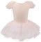 Sahunfri Mädchen Ballettkleidung Set, Hellrosa Ballerina Kleid mit Chiffon Rock, Plüschherzen-Deko Perfektes Tanzkleid für Mädchen (DE/NL/SE/PL, Numerisch, 130, Regular, Rosa)
