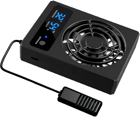 WATERBELINE Ventilador de reptiles para terrarios de bajo ruido, ahorro de energía, enfriadores de aire, reductor de humedad, control automático