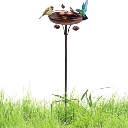 Bebederos para Pájaros,Bebedero para Aves De Metal De 104 Cm para Jardín - para Pájaros,Decoración para Terraza Jardín Césped Parque Y Balcón