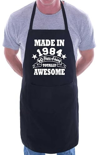 Print4U 40th Birthday Made In 1985 BBQ Cooking Funny Novelty Apron Black