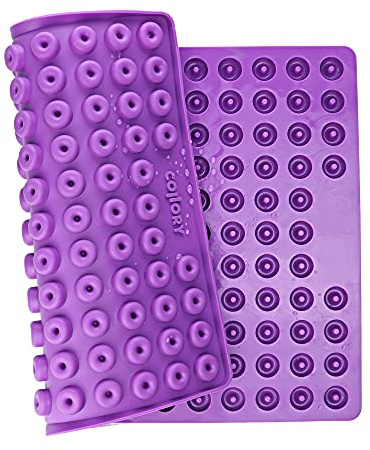 Collory Mini Donut (1,8 cm) silikonbakform för hundkex och hundgodis, chokladform, non-stick och livsmedelssäker (BPA-fri) (lila)