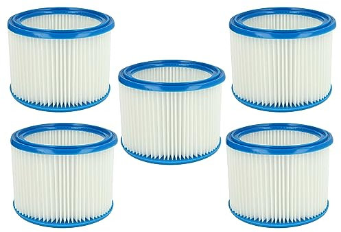 vhbw Filterset 5x Faltenfilter Ersatz für Nilfisk 302000461, 302000490 für Nass- und Trockensauger - Filter, Patronenfilter