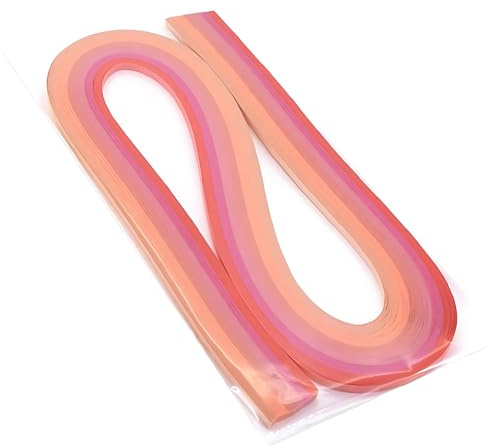 ODETOJOY Quilling Papper Gradient Quilling Remsor 3 mm hantverk Filigranpapper 1/8 tum regnbågsfärg 120 st längd 53 cm (rosa)