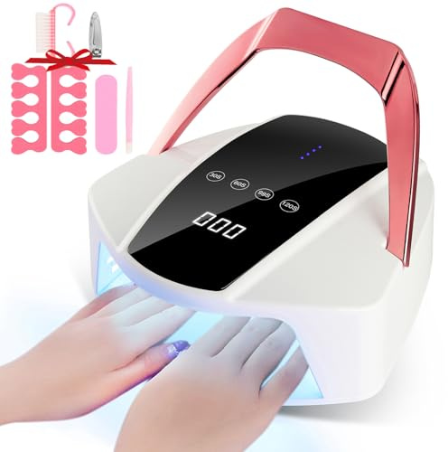 Lampe à ongles LED UV sans fil rechargeable 96 W lampe de durcissement vernis lampe UV portable pour vernis gel lumières pour nail art grand espace lampe de manucure avec écran LCD à