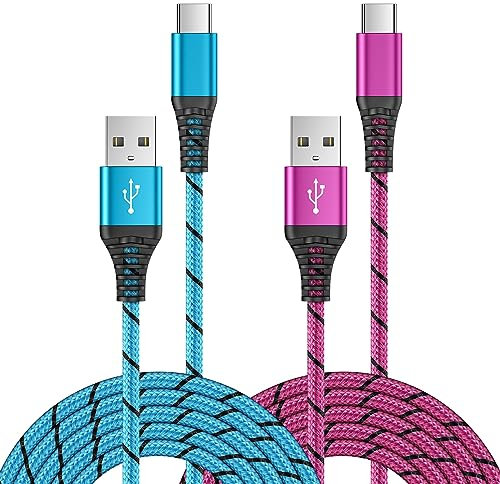USB C Charger Cable, 2Pack 3FT/0.9M Samsung Phone Charger Cable Type C, USB C Fast Charging Lead for Samsung Galaxy A16 A15 A14 A13 A12 A40 A52 Z Flip 4 Z Flip 3 S25 S24 S23 S22 S21 S20,Huawei,Google