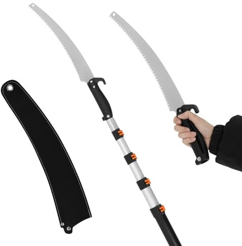 SMONTER 6-20ft Telescoping Pruner Pole Saws for Tree Trimming, Manual Tree Trimmer with Extendable Pole for High Branches Lightweight Sharp Blade Garden Tool