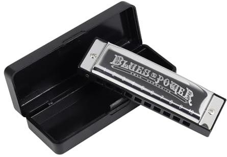 Blues Harmonica C Key 10 Hole Diatonic Harmonica A B D E F G Ab Bb Db Eb Gb 12 Keys Available for Beginners, Seniors, Professional Players (A Key)