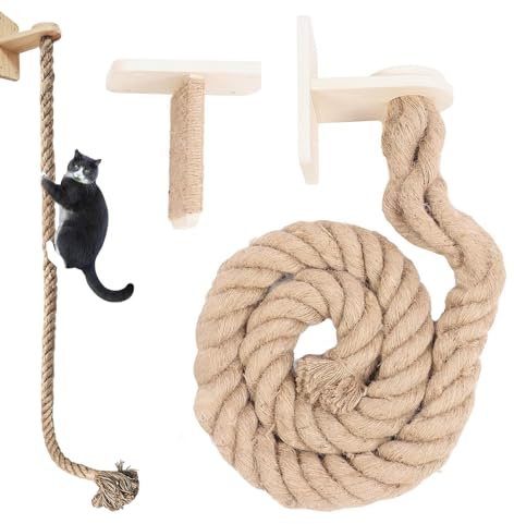 Cuerda de Escalada para Gatos | de Torre de Escalada para Gatitos - Escalera de Salto de Descanso para Mascotas para moler Patas, montado en la Pared Muebles para rascar Gatitos