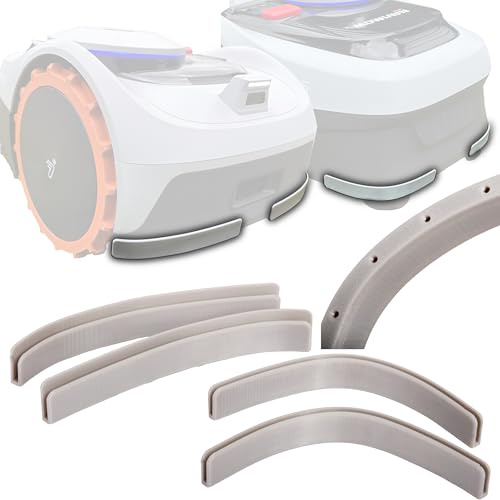 Axis Line 4x Kantenschutz grau,schwarz o. orange kompatibel mit Rasenmäher Segway Navimow i105e & i108e Schutz Bumper Tuning Mähroboter - einfach gesteckt, kein kleben, Wasserablauflöchern (grau)