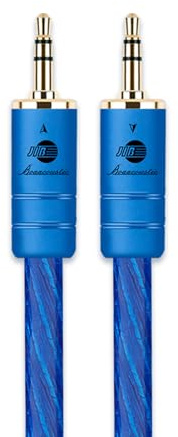 BOAACOUSTIC JIB audiofiler aux-kabel S-OCC klinkkabel 3,5 kontakt till kontakt uttag till jack ljud auxiliary stereo ljudkabel – 1 m