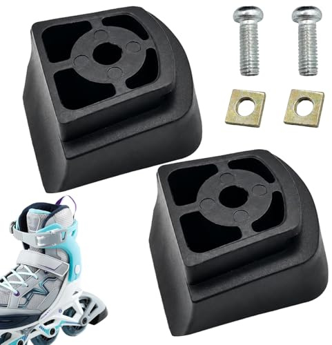 gsgfuis Lot de 2 freins pour patins à roulettes, frein universel pour patins à roulettes, freins de rechange noirs avec 2 vis