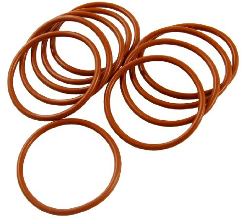 uxcell Silicone O-Ring, 50mm OD, 44mm ID, 3mm Width, VMQ Seal Rings Gasket, Red, Pack of 10