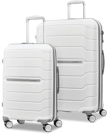 Samsonite Freeform Hardside espandibile con doppie ruote girevoli, bianco, 2PC SET (CO/L), Freeform Hardside espandibile con doppie ruote girevoli