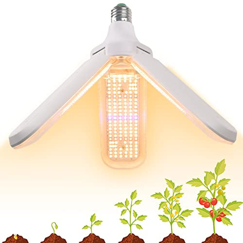 150W LED Pflanzenlampe, E27 414 LEDs Vollspektrum Pflanzenlicht, IP54 Wasserdicht Achstumslampe ähnlich dem Sonnenlichts für Zimmerpflanzen, Gewächshaus, Hydroponische Pflanzen und Gemüse, Blumen