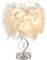 GUANSHAN Plume Lampe de Chevet Abat-Jour Moderne Plume Table Lumière Bureau Abat-Jour avec Cristal en Coeur et Base Mentale pour Salon, Chambre, S