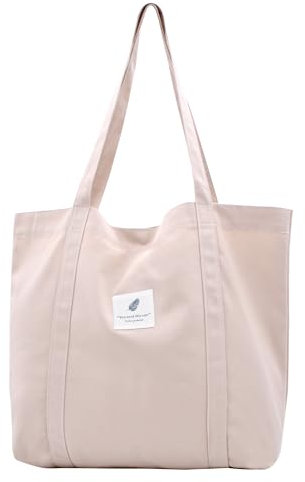 Damen Stofftaschen Tote Tasche Einfarbige Umhängetasche Leicht Große Kapazität Student Shopping Beach Bag pink
