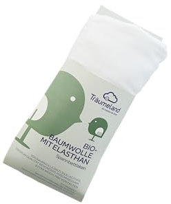 Träumeland Spannbettlaken Bio-Baumwolle mit Elasthan weiß 35 x 78 cm