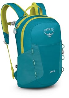 Osprey Jet Kinder Rucksack, 12L, Blue Spikemoss/Lemongrass, O/S
