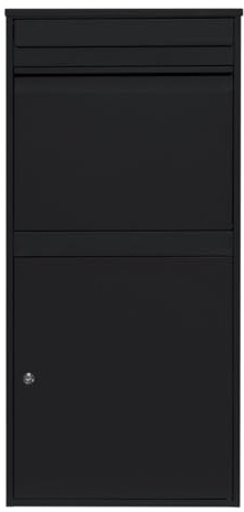 Buzón de Correos Negro Antirrobo de Pared Exterior Tamaño XL Cerradizo Caja para Entrega de Cartas Paquetes Código de Barras Escaneable para Servicio Postal/Mensajeros,2 Llaves+Destornillador Gratis