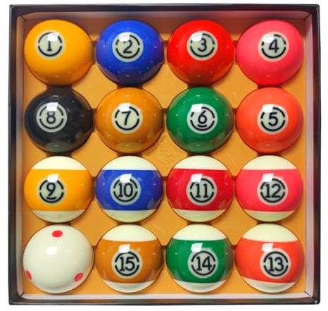 MoyanSuper 2-1/4 Pool Balls Billiard Set - 16 Resin Balls, Regulation Size & Weight, Complete Billiard Table Balls Set for Replacement, Pool Table Accessories & Billiards Pool Accessories