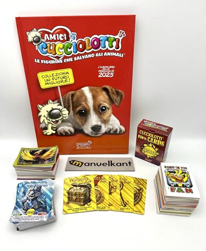 manuelkant Album NORMALE FLESSIBILE + Set Completo + 80 Cartolotte per la raccolta di figurine degli Amici Cucciolotti 2025
