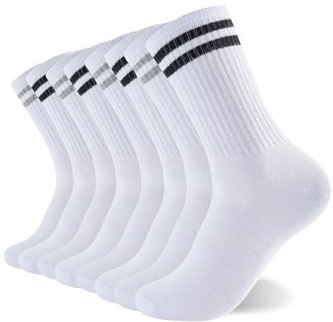 The Essentials Wardrobe Men's 8 Pack Striped Socks Sports Casual Leisure Running Athletic Socks Soft Cotton Blend Moisture-Wicking Multiway Stretch Elasticated Ribbed Leg
