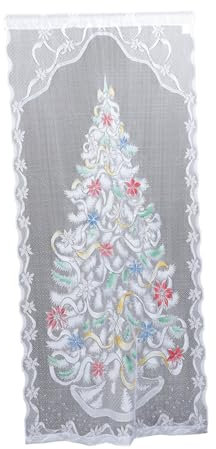 GLEAVI 2 Juegos Cortina LED Navideña con Encaje Floral para Decoración de Navidad Xin para Temáticas y Fotografía