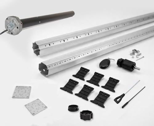 Kit Motorisation Radio 2m60 - Idéal volet roulant type porte de garage - Avec manoeuvre de secours - Ajustable - 40 kg