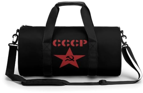 Flag Soviet Union USSR Hammer and Sickle Gym Bag Durable Travel Weekender Duffel Bags for Men Women