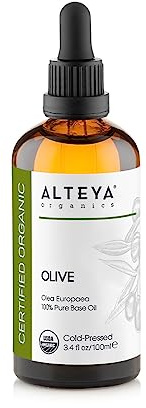 Alteya Organic Olive Oil 100ml - 100% USDA Certified Organic Pure Natural Olive Carrier Oil - Moisturising, Nourishing, Premium Therapeutic Grade Skin Treatment